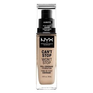 NYX Can't Stop Won't Stop 24hr Full Coverage Liquid Foundation Alabaster, NEW